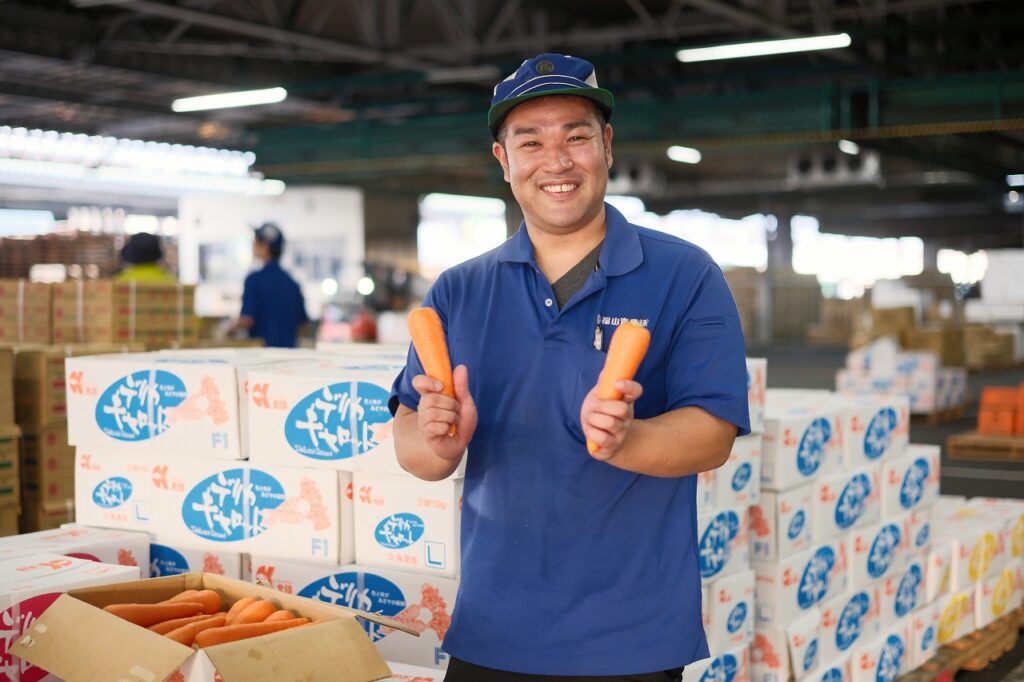 野菜とスタッフ